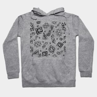 Aztec Vintage Symbols Outlines Hoodie